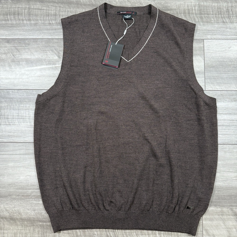Nike Golf Tiger Woods TW Merino Wool Sweater Vest Brown 382683 Size XL NEW